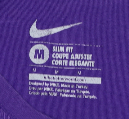 Nike Men's Purple Manchester City T-Shirt Medium Slim Fit