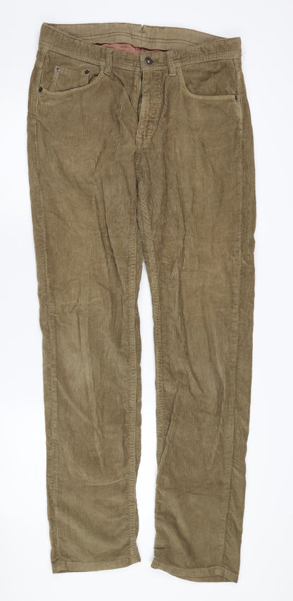 Massimo Dutti Men's Brown Corduroy Trousers 42
