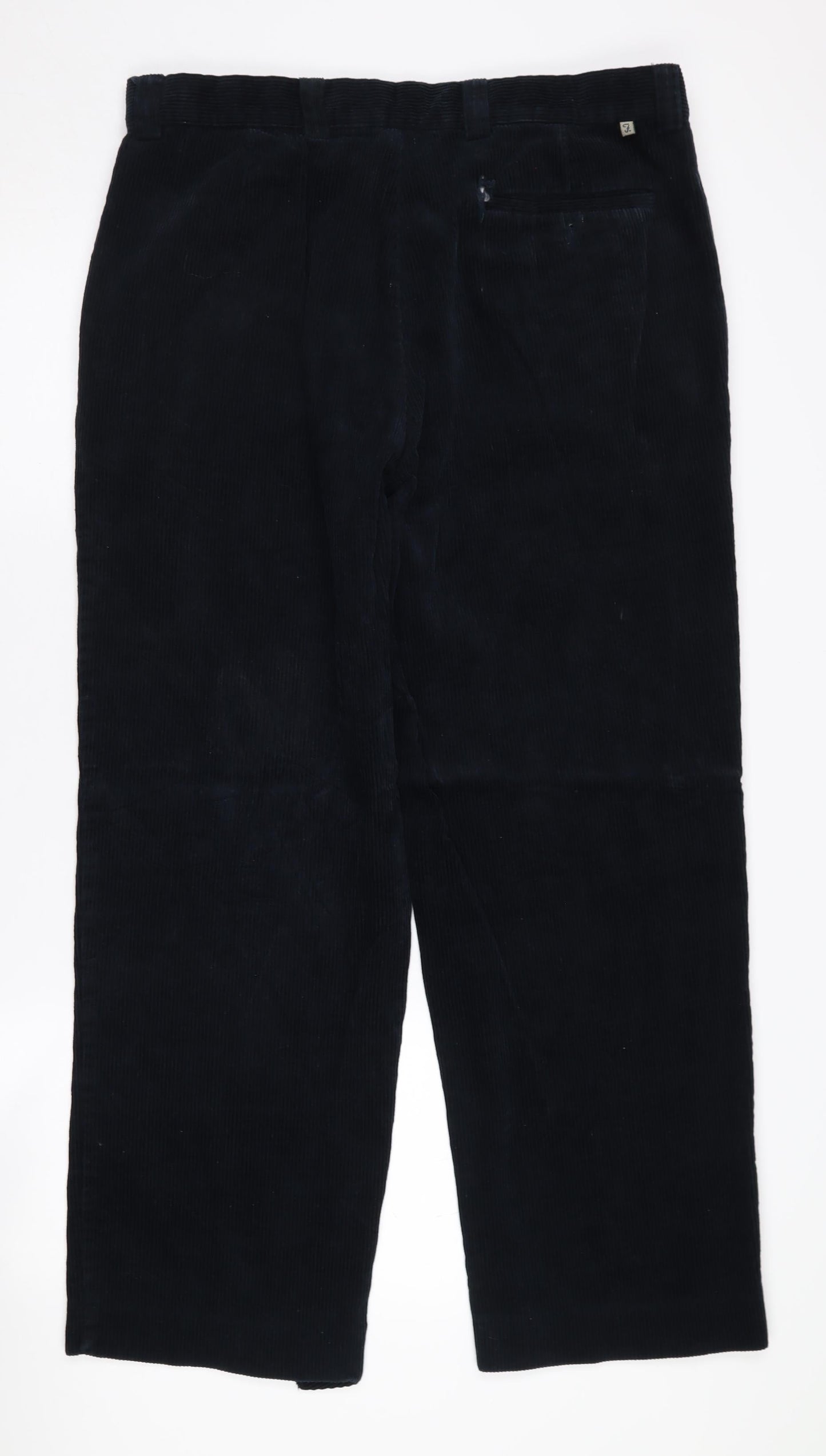 Farah Men's Black Corduroy Trousers, Size 38
