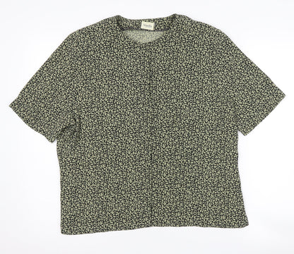 Womens UK Size 14 Viyella Green Basic Blouse