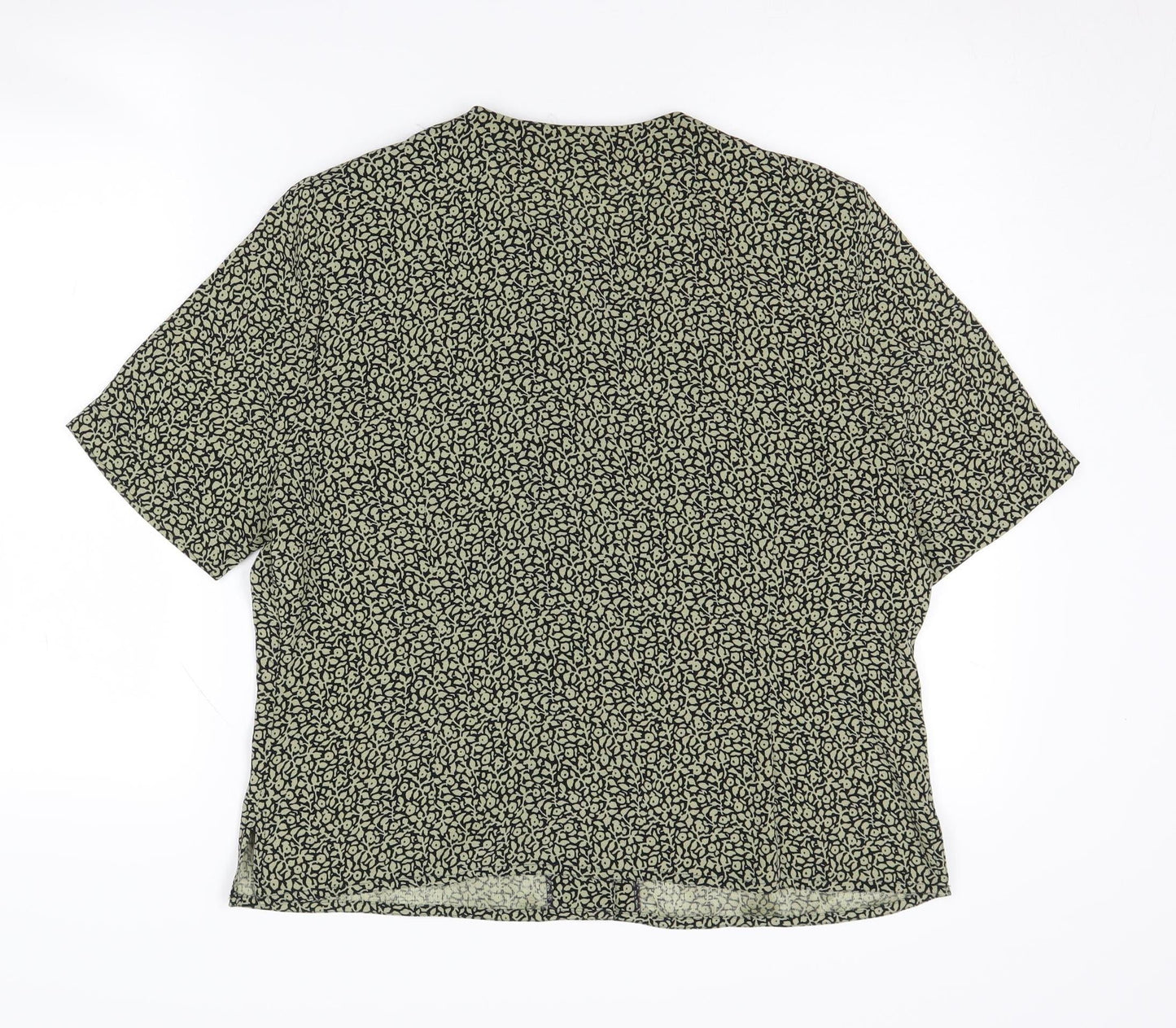Womens UK Size 14 Viyella Green Basic Blouse