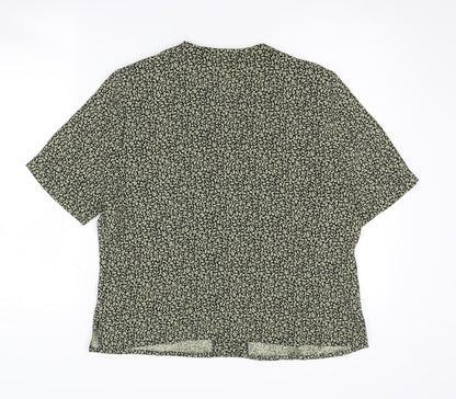 Womens UK Size 14 Viyella Green Basic Blouse