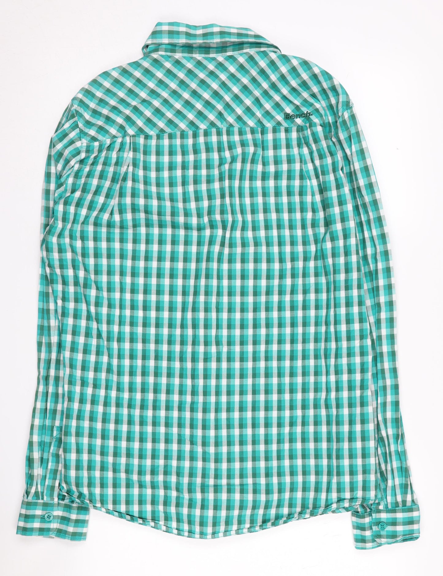 Bench Men's Green Check Long Sleeve Shirt L