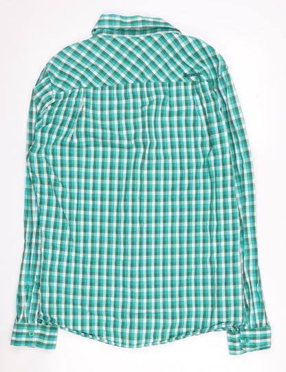 Bench Men's Green Check Long Sleeve Shirt L