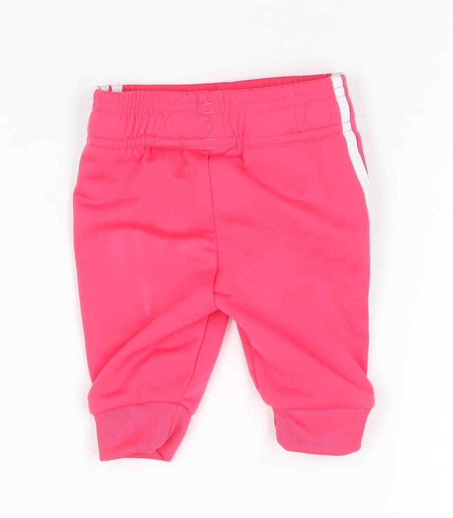 Adidas Pink Unisex Baby Track Pants 0-3 Mths