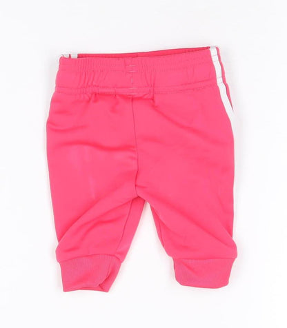 Adidas Pink Unisex Baby Track Pants 0-3 Mths