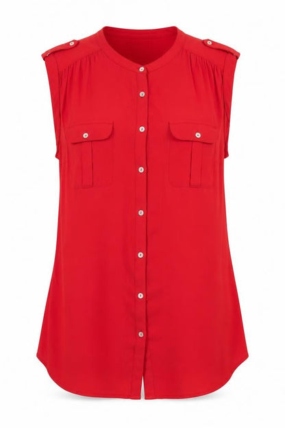 Womens UK Size 14 Laura Ashley Red  Button-Up