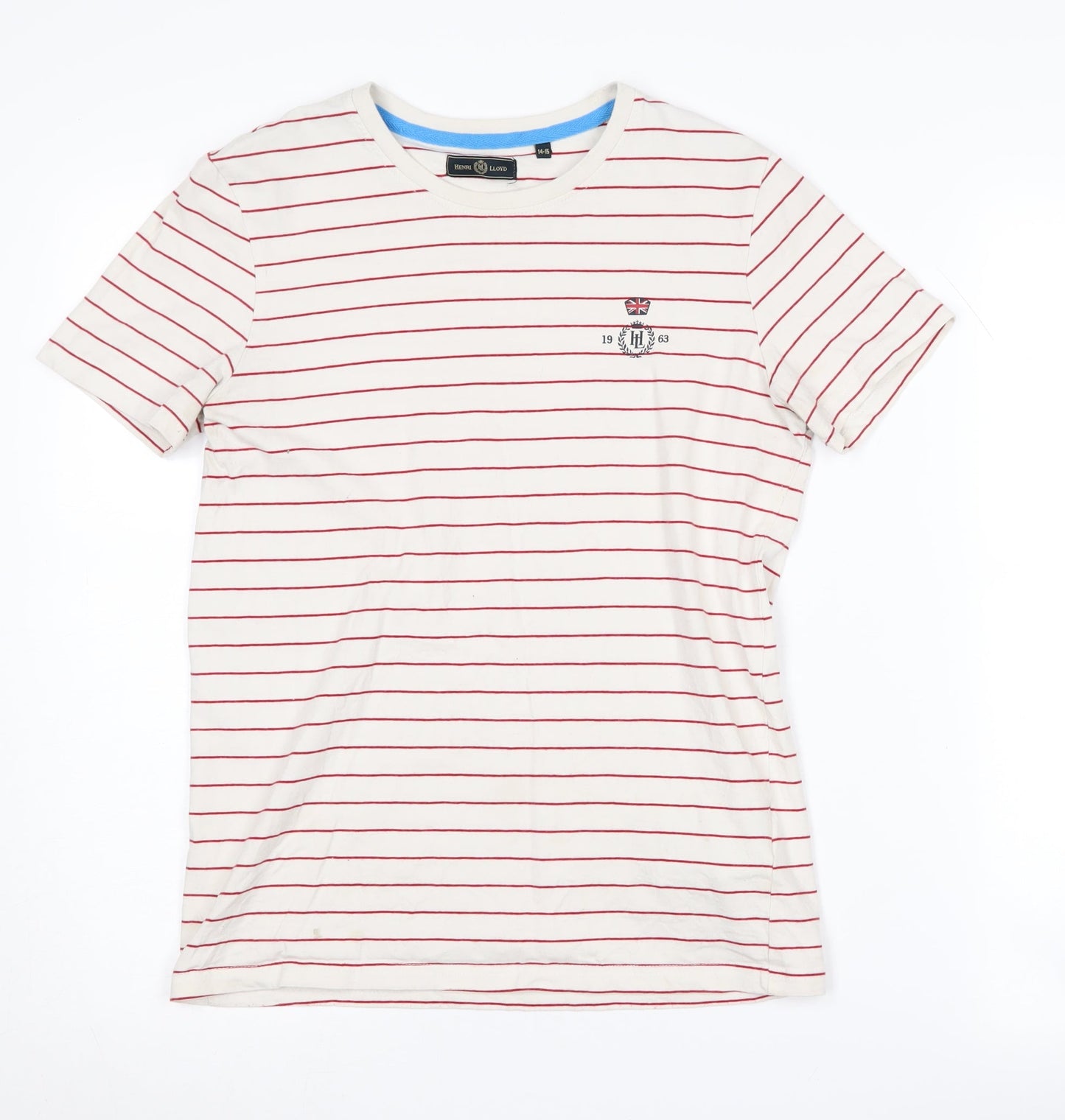 Henri Lloyd Boys White Striped T-Shirt, Size 14-15 Years