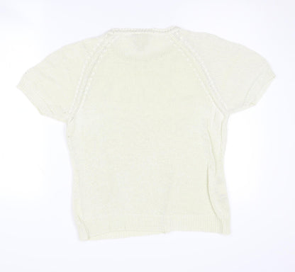 Laura Ashley Women's Ivory XL Cotton Pullover Jumper