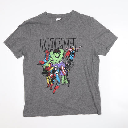 Marvel Men's Grey Avengers Graphic T-Shirt L