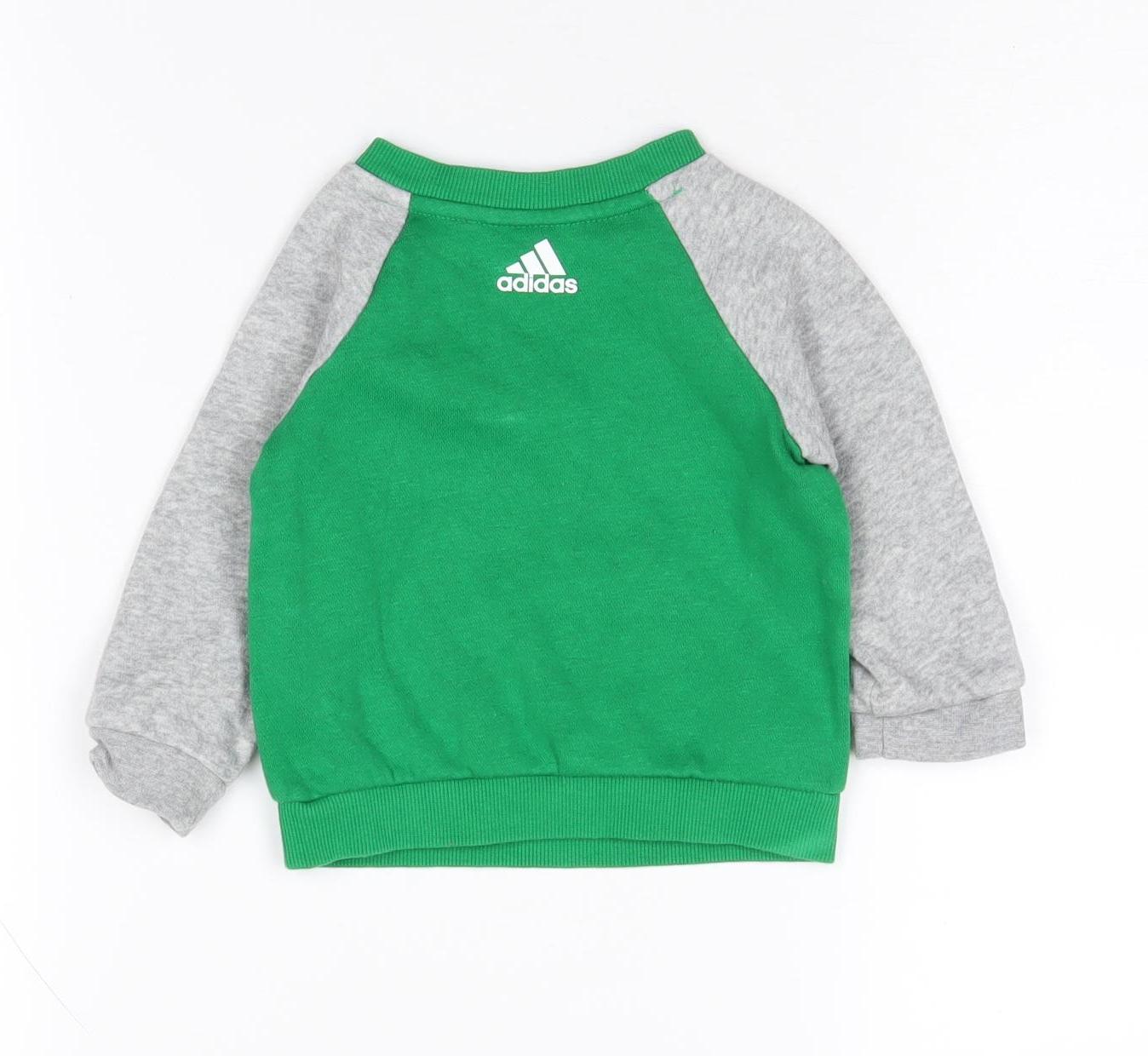 Adidas Unisex Baby Jumper Green 3-6M Pullover Style
