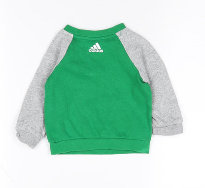Adidas Unisex Baby Jumper Green 3-6M Pullover Style