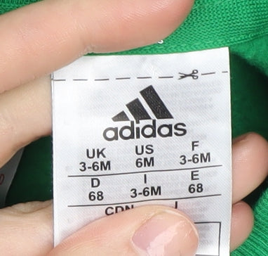 Adidas Unisex Baby Jumper Green 3-6M Pullover Style