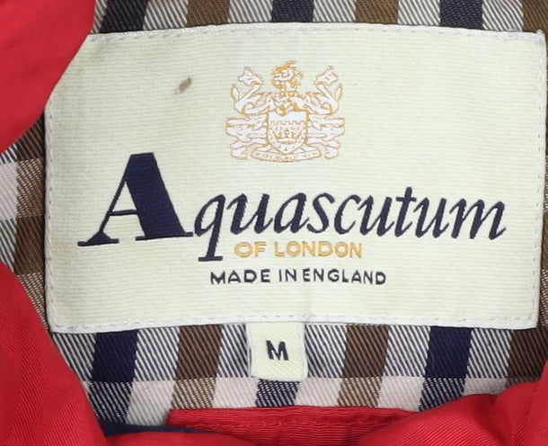 Aquascutum Men's Red Jacket Medium Casual Lined Collared