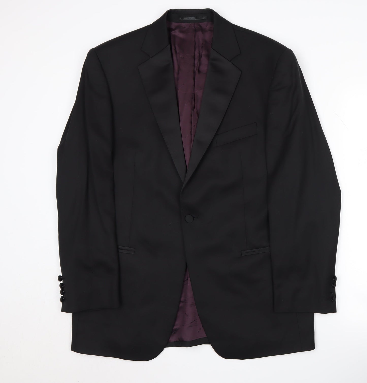 Mens UK Size 40 Pierre Cardin Regular Black Suit Tuxedo