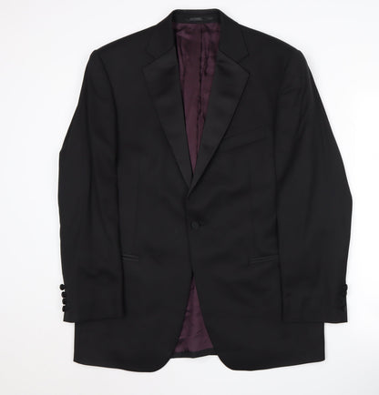 Mens UK Size 40 Pierre Cardin Regular Black Suit Tuxedo