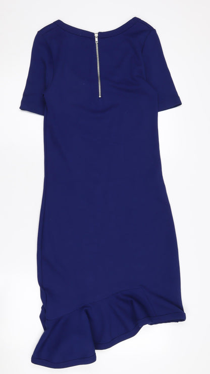 Reiss Women's Blue Sheath Dress XS Asymmetric