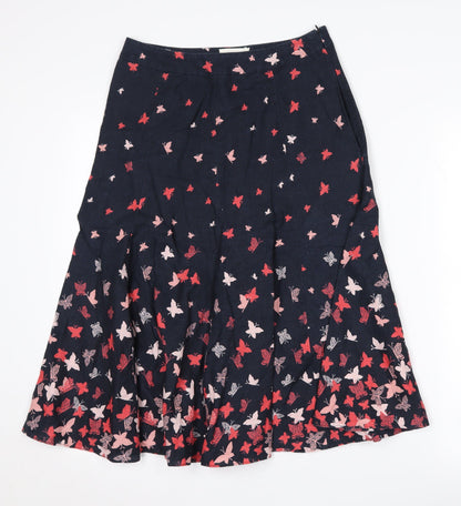 Laura Ashley Womens Floral Skirt Size 8 Multicoloured Linen