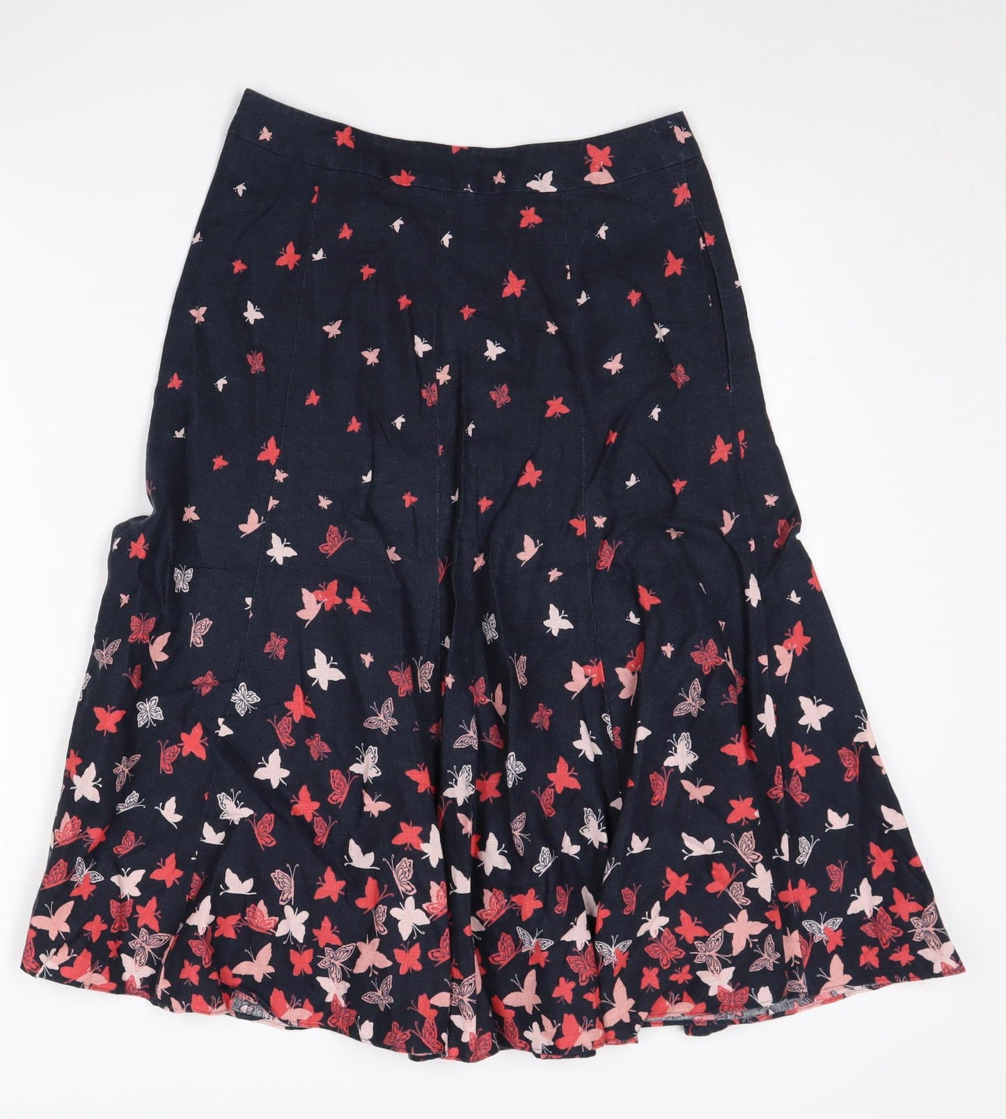 Laura Ashley Womens Floral Skirt Size 8 Multicoloured Linen