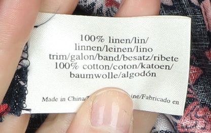 Laura Ashley Womens Floral Skirt Size 8 Multicoloured Linen