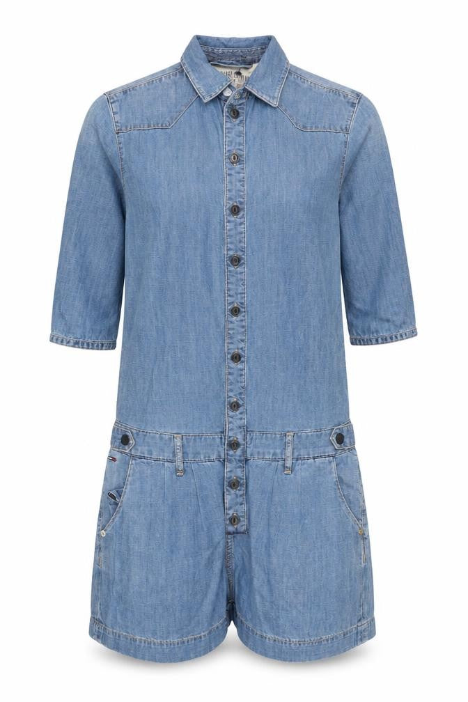 Front view of Hilfiger Denim Blue XS Women's 3/4 Sleeve Playsuit