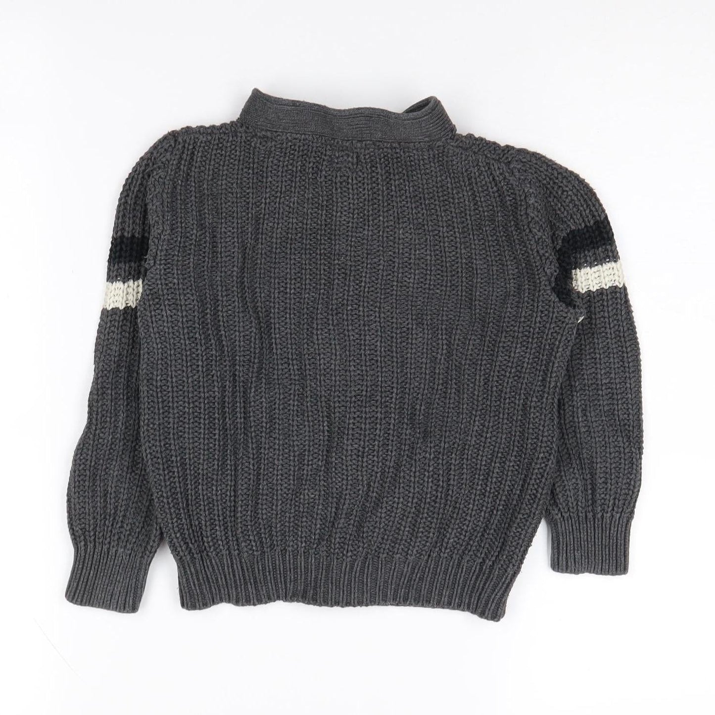 babyGap Grey Boys Cotton Knit Jacket 4 Years - Casual Zip