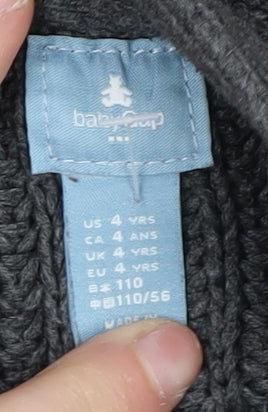 babyGap Grey Boys Cotton Knit Jacket 4 Years - Casual Zip