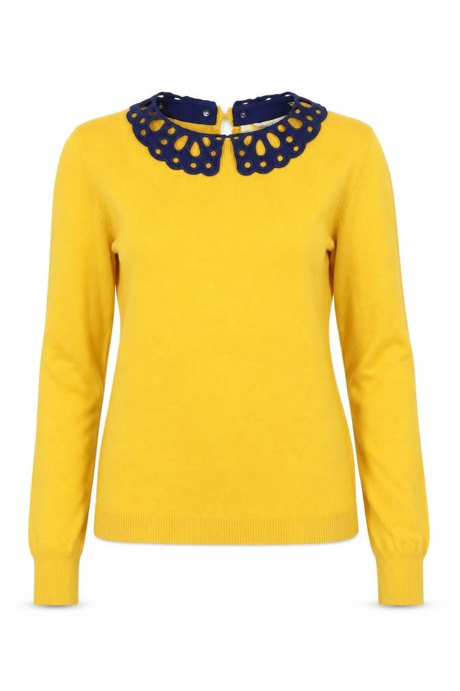 Womens UK Size S Oasis Yellow Pullover Jumper