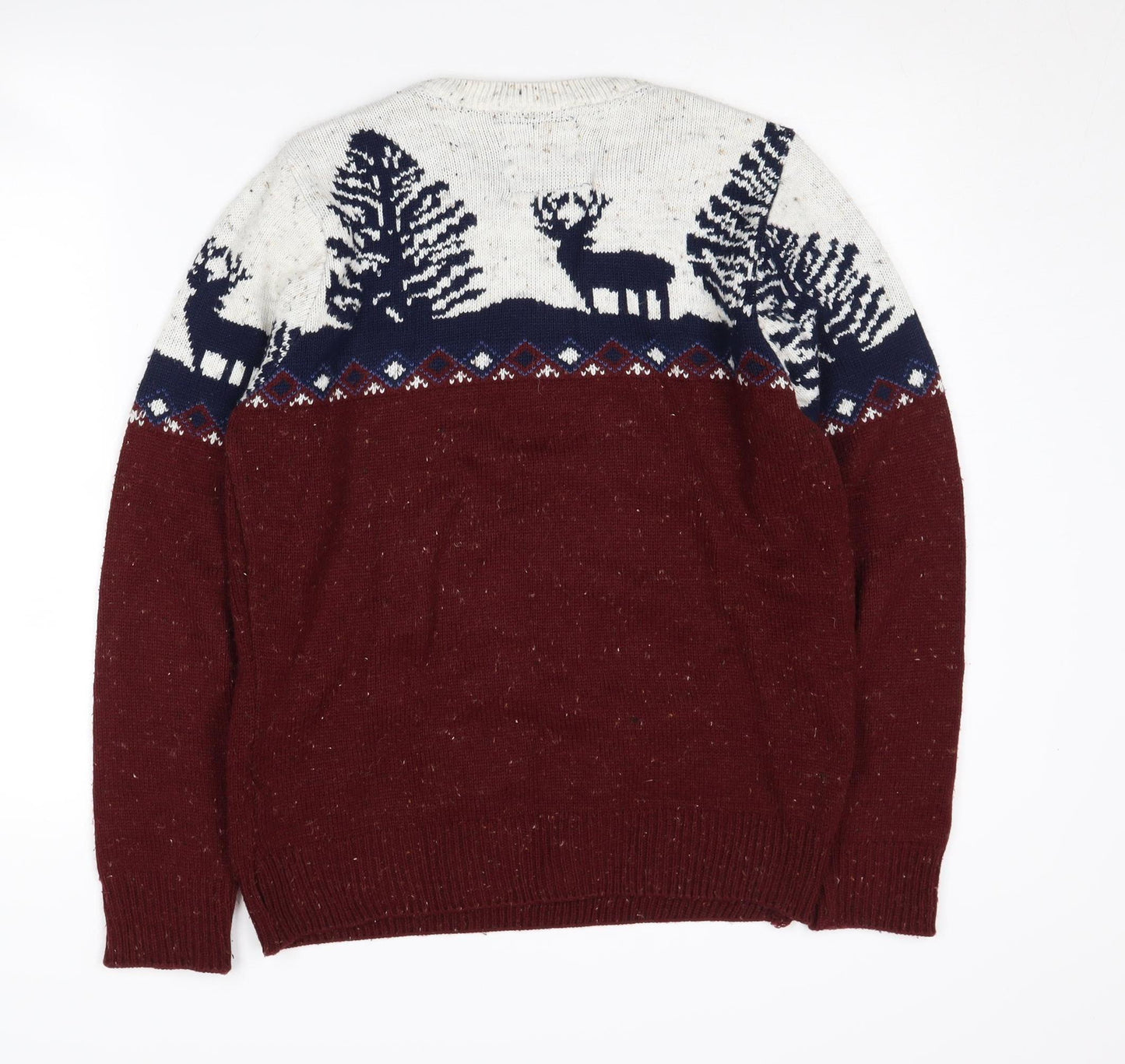 Lee Cooper Men's Red Christmas Pullover Jumper S