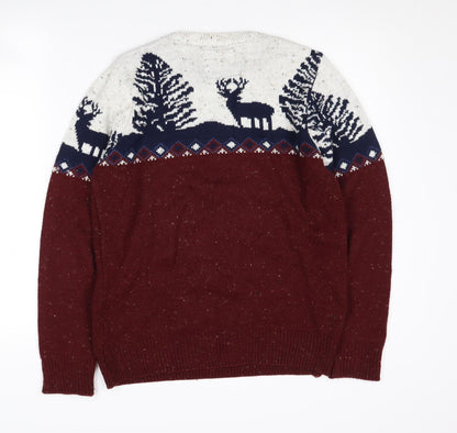 Lee Cooper Men's Red Christmas Pullover Jumper S
