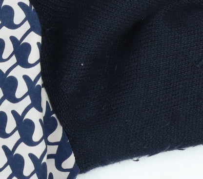 Farhi Women's Blue Cardigan M V-Neck Geometric