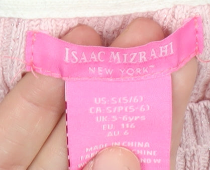 Isaac Mizrahi Girls Pink Pullover Jumper 5-6 Years