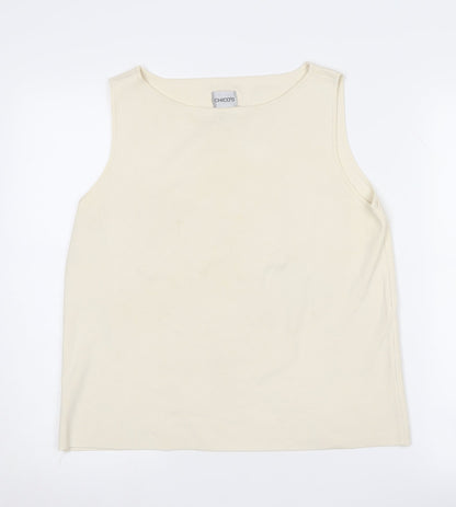Chico's Women's Ivory Sleeveless Boat Neck Jumper Size 16