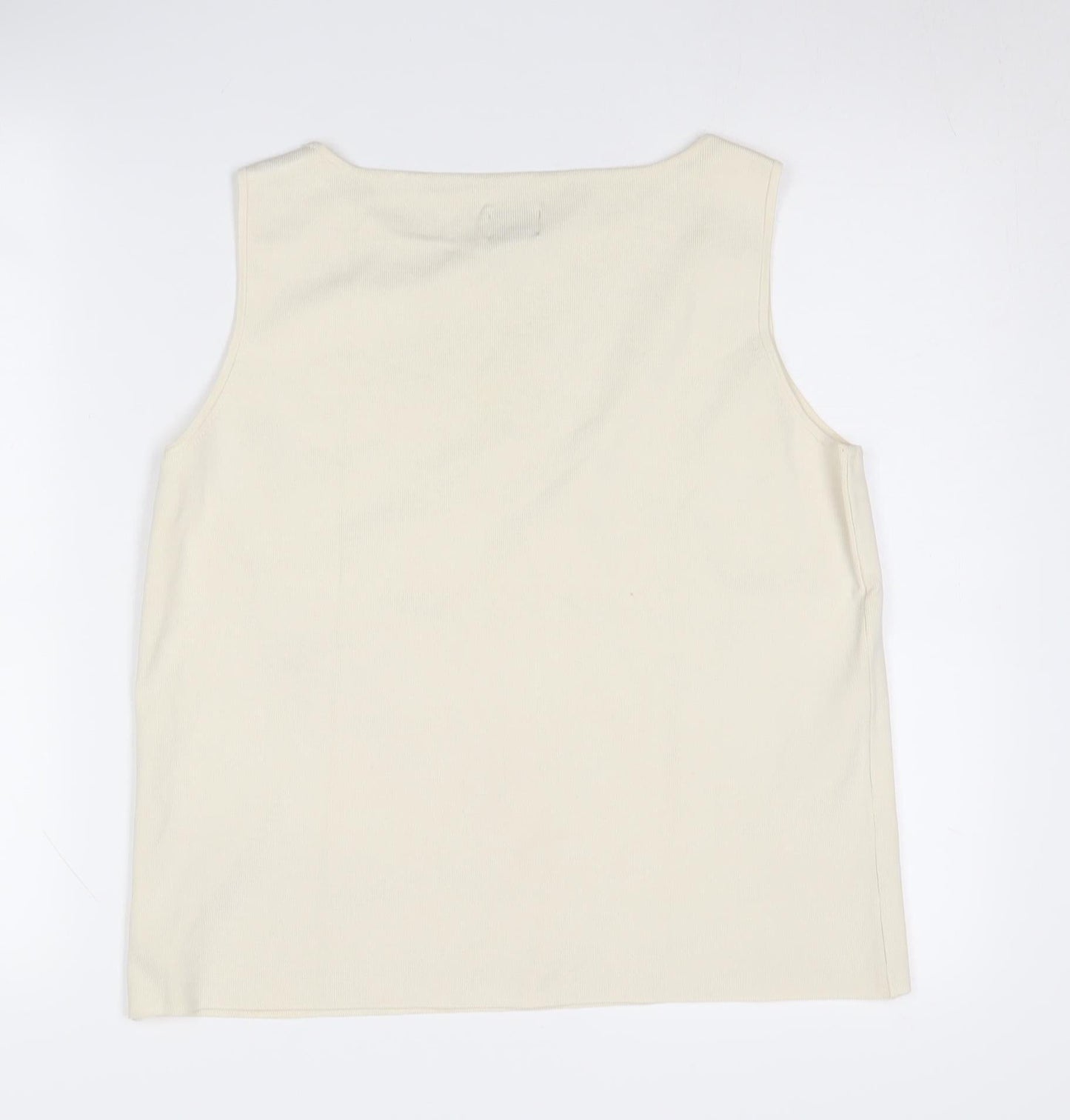 Chico's Women's Ivory Sleeveless Boat Neck Jumper Size 16