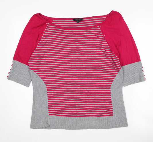 Coast Women's Multicoloured Striped Boat Neck Pullover Jumper