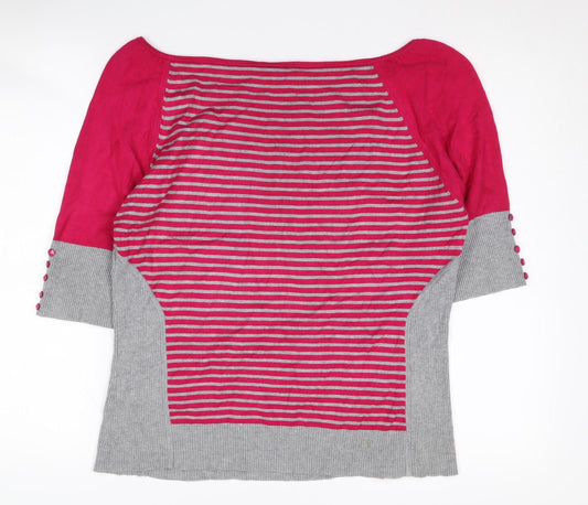 Coast Women's Multicoloured Striped Boat Neck Pullover Jumper