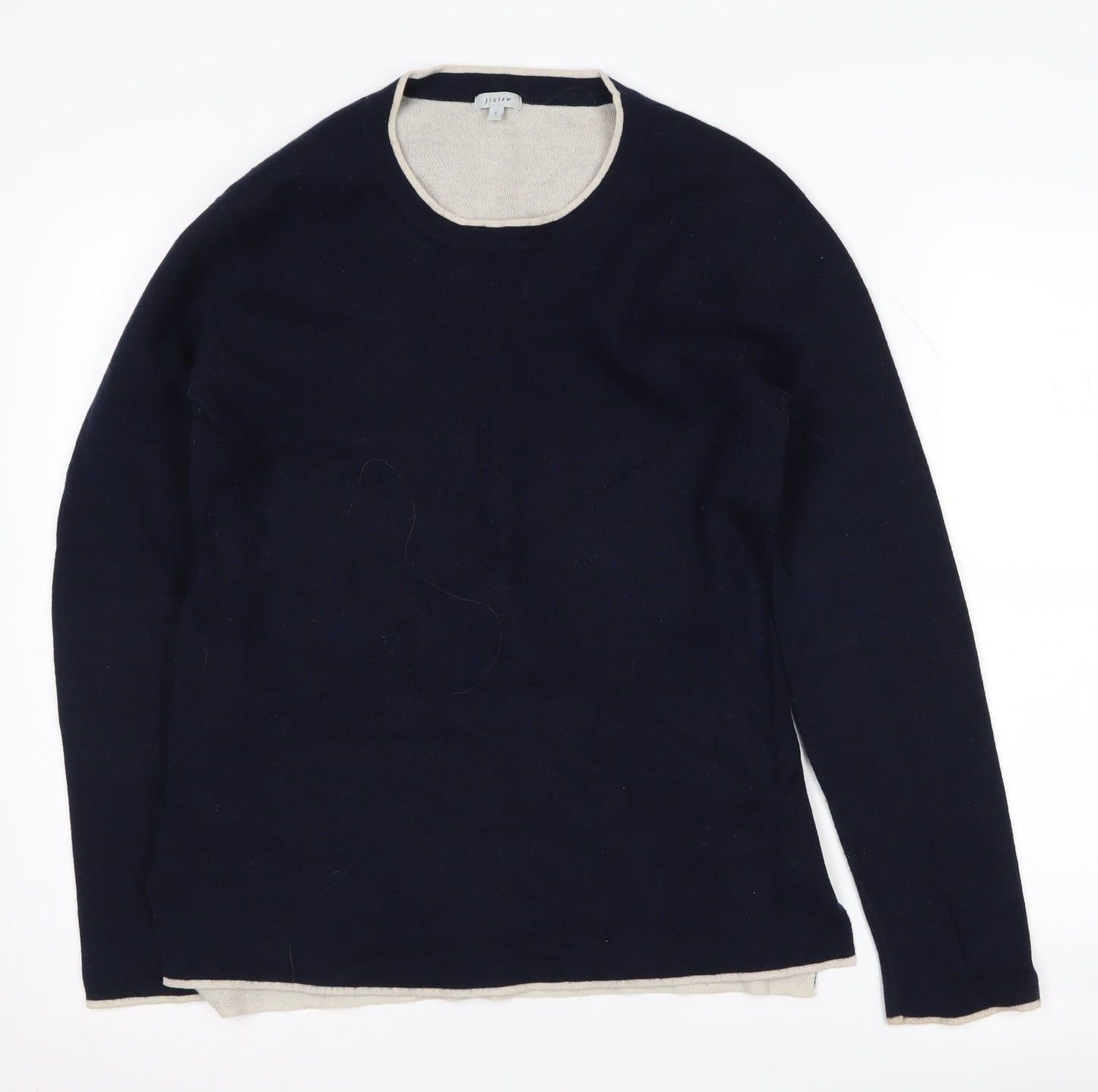 Jigsaw Women's Blue Pullover Jumper, Size S, Cotton Cashmere