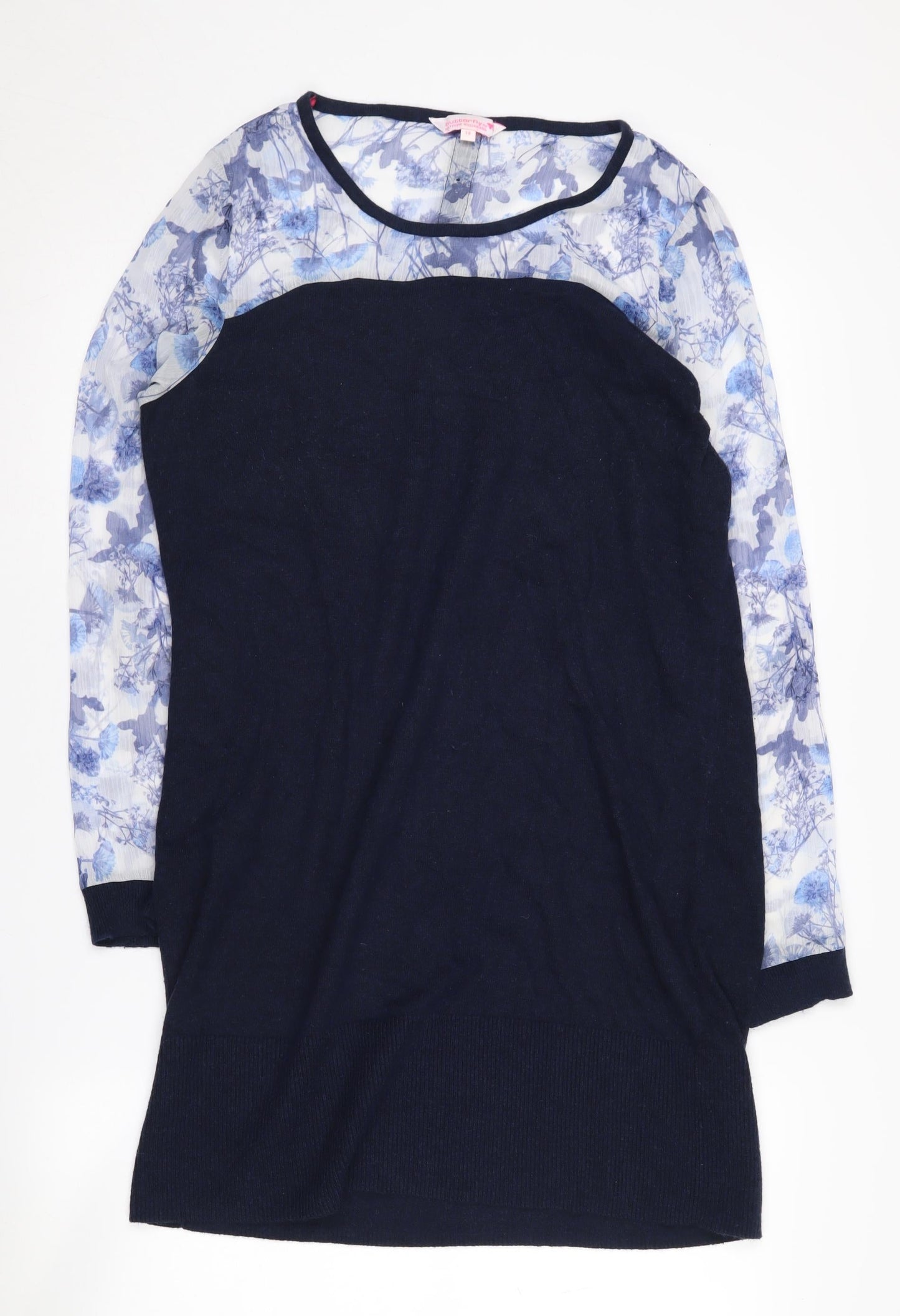 Butterfly by Matthew Williamson Women's Blue Floral Shift Dress