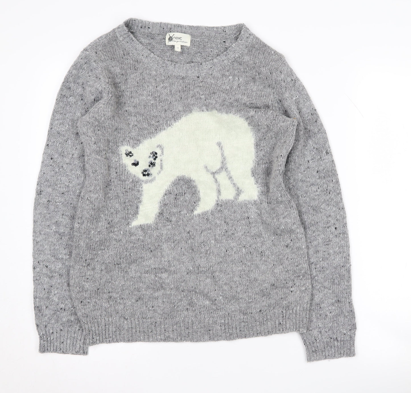 Womens UK Size 10 NEXT Grey Pullover Jumper