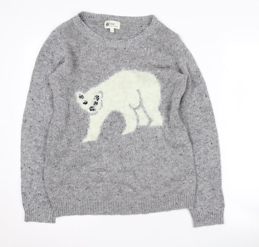 Womens UK Size 10 NEXT Grey Pullover Jumper