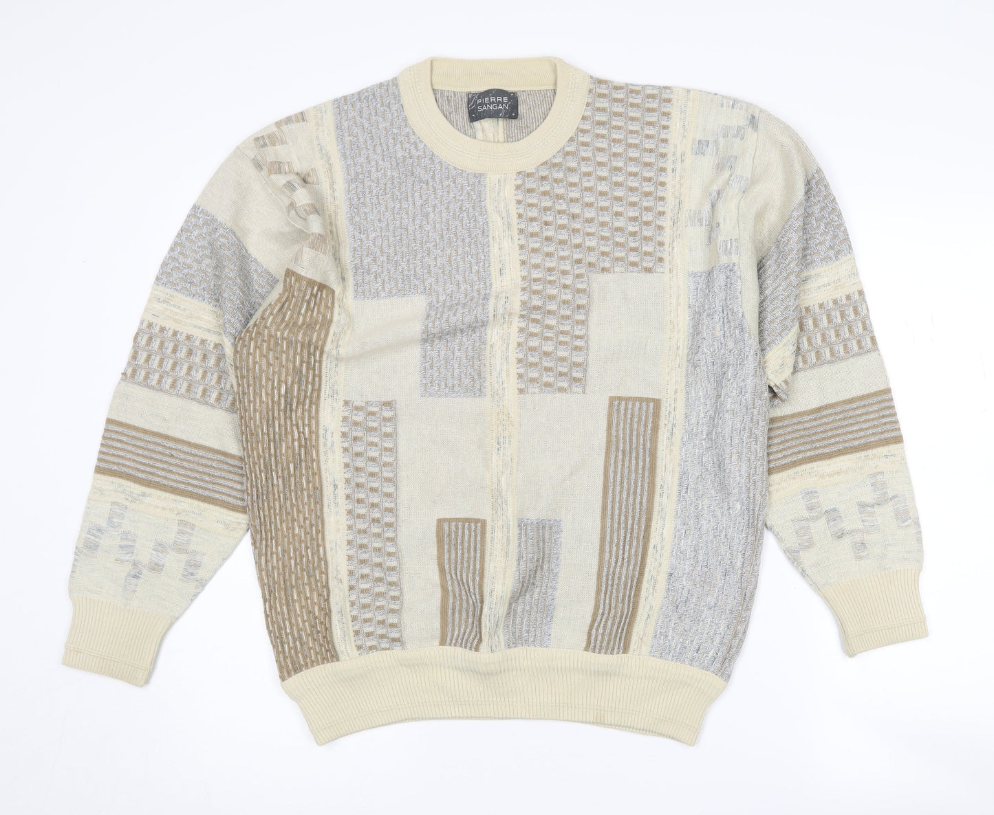 Pierre Sangan Men's Beige M Knit Pullover Jumper