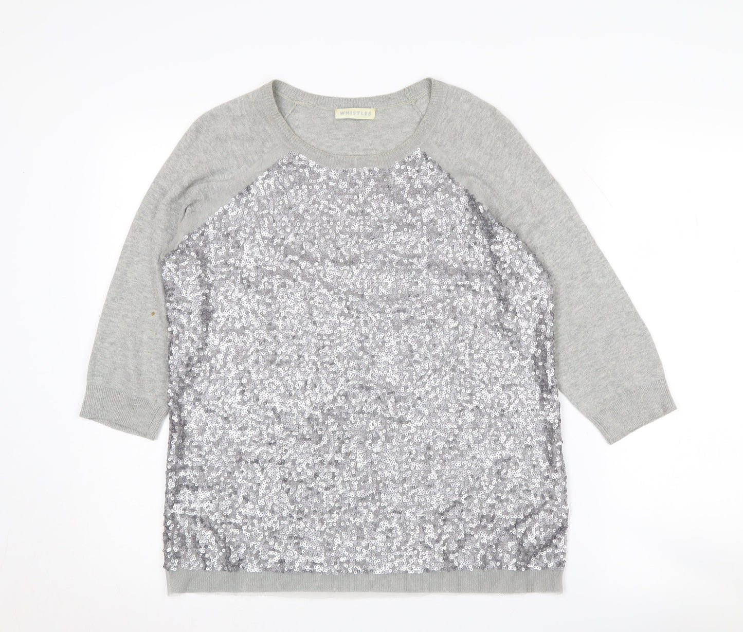 Womens UK Size 2 Whistles Grey Pullover Jumper