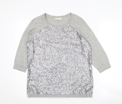 Womens UK Size 2 Whistles Grey Pullover Jumper
