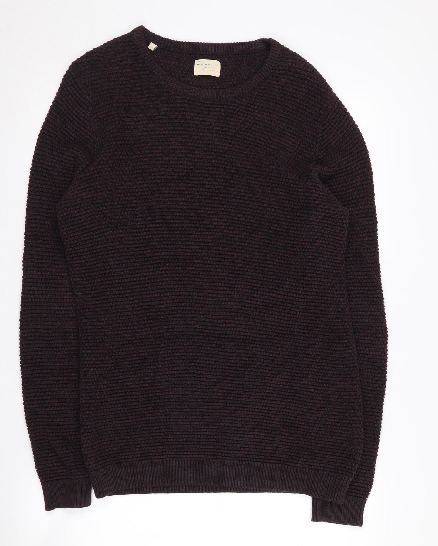 Selected Homme Men's Brown Cotton Pullover S