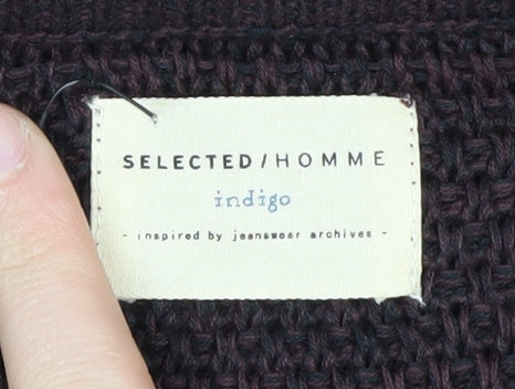 Selected Homme Men's Brown Cotton Pullover S