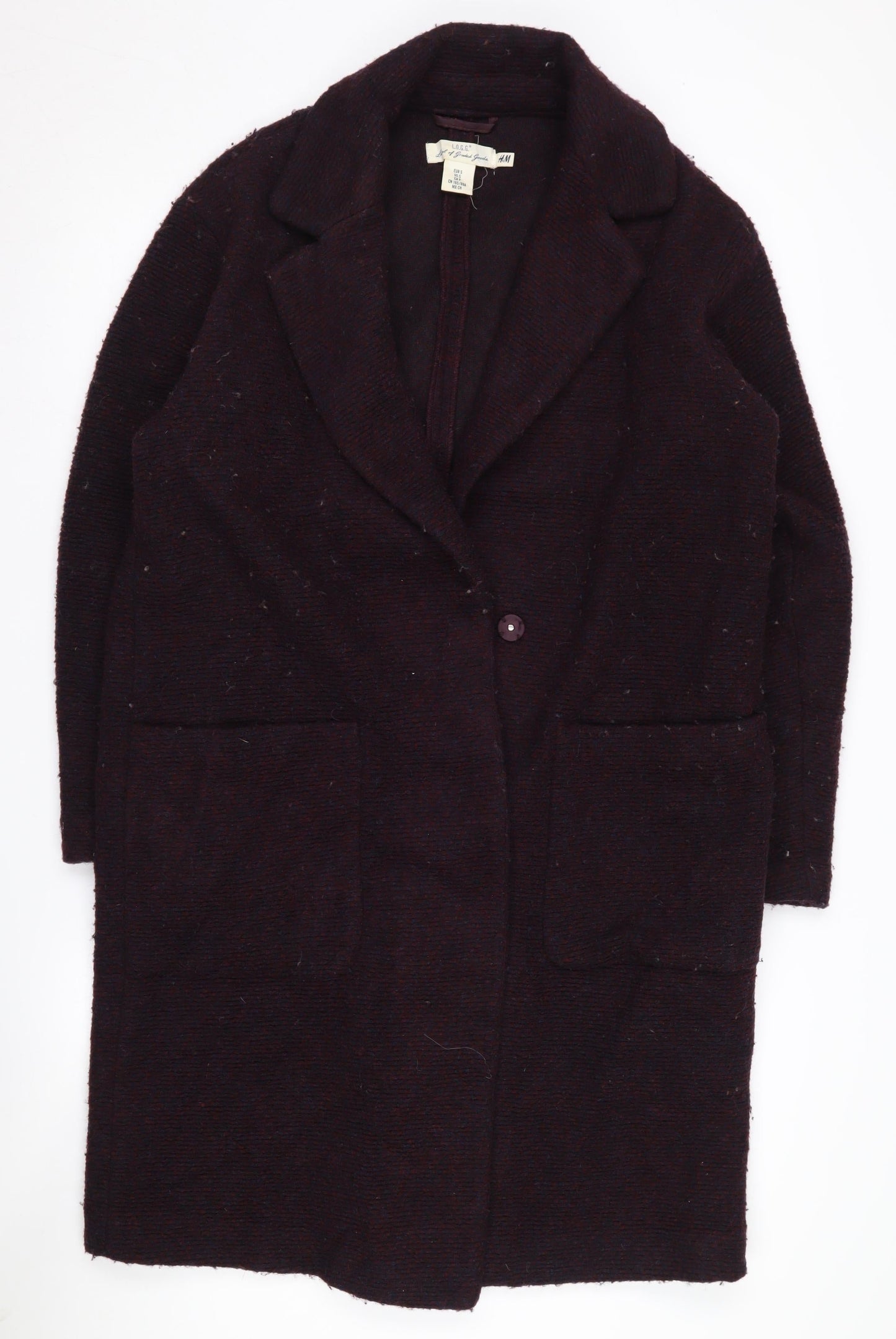 Womens UK Size S H&M Purple Overcoat