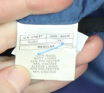 Mens UK Size 34 DKNY Regular Blue Suit Jacket