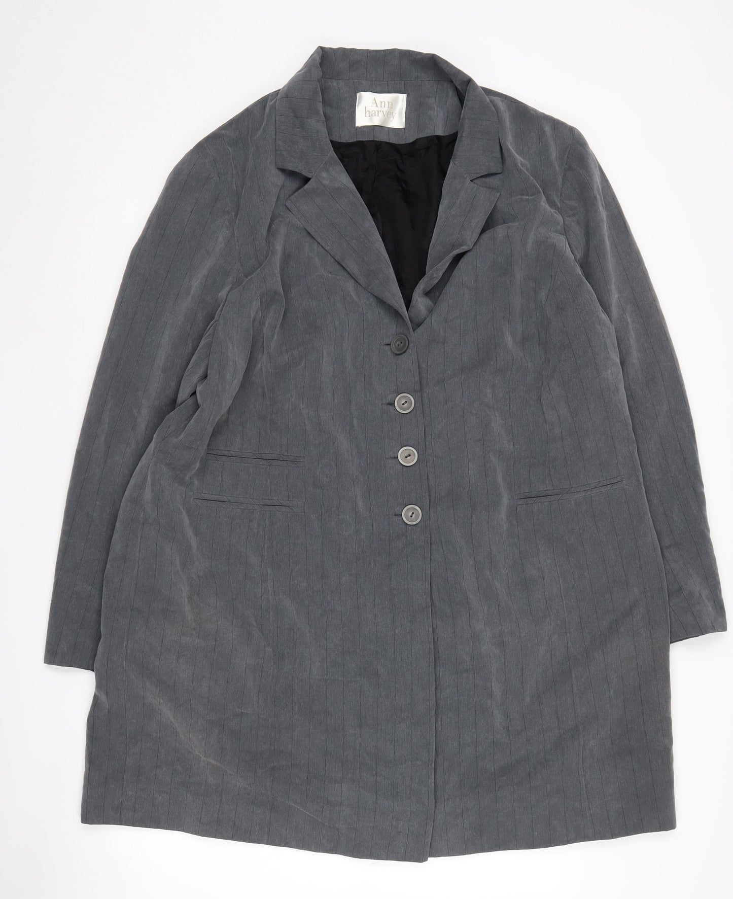 Ann Harvey Women's Grey Pinstripe Blazer Size 22