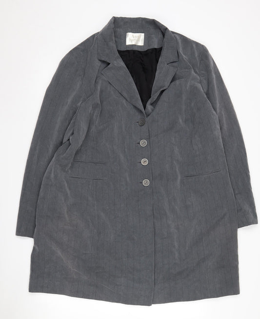 Ann Harvey Women's Grey Pinstripe Blazer Size 22