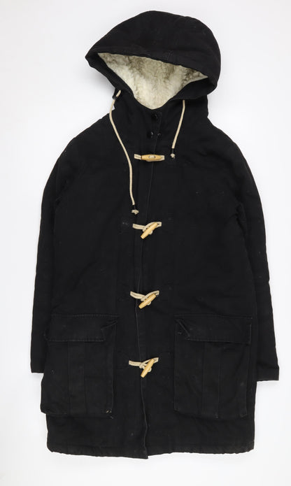 BDG Women's Black Toggle Long Coat S Casual